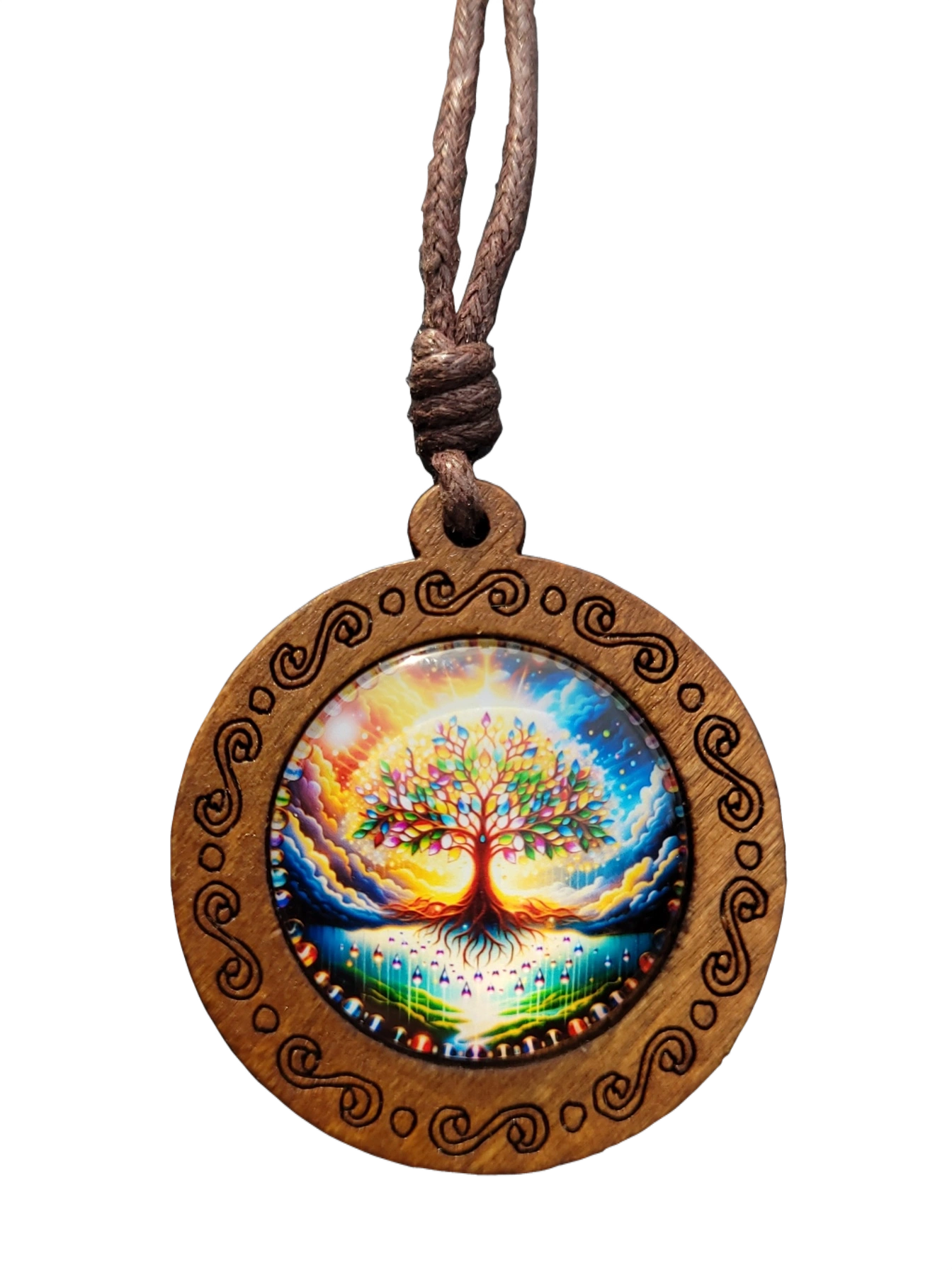 Collier Pendentif Arbre de Vie Multicolore Ciel Lumineux