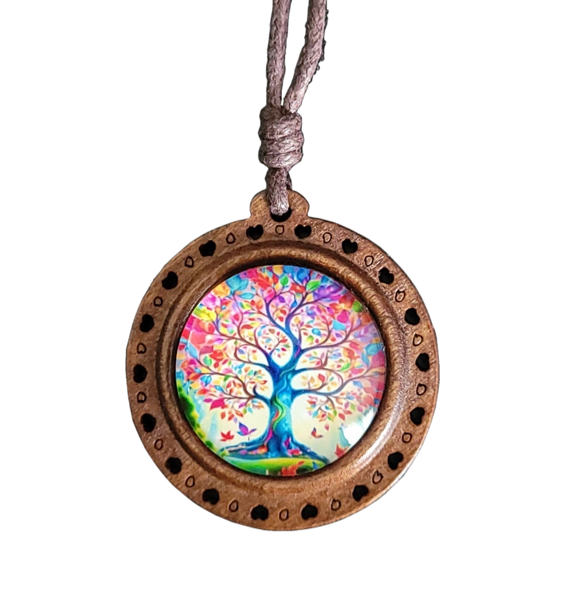 Collier Pendentif Arbre de Vie Multicolore