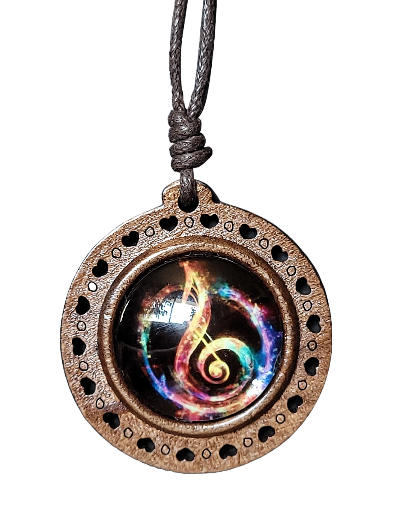 Collier Pendentif Clé de Sol Cosmique
