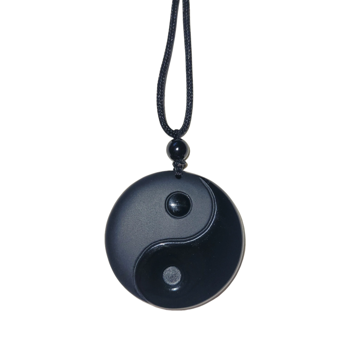 Collier Pendentif Yin Yang Obsidienne