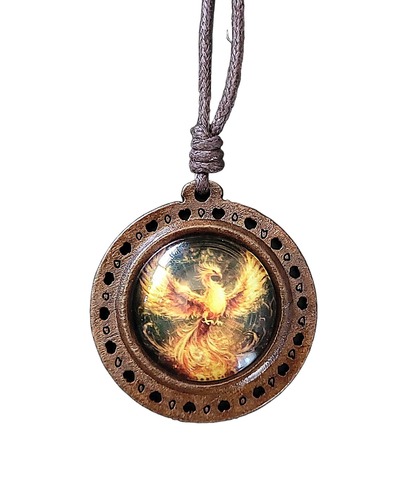 Collier Pendentif Phénix de Feu