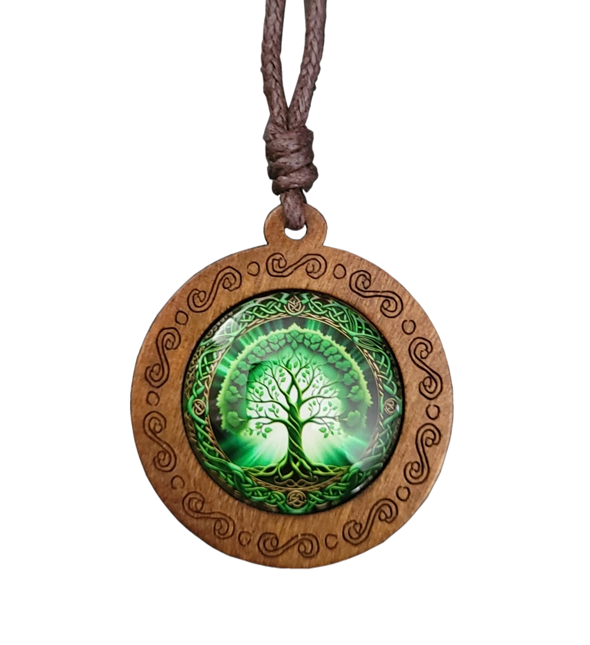 Collier Pendentif Arbre de Vie Vert Profond