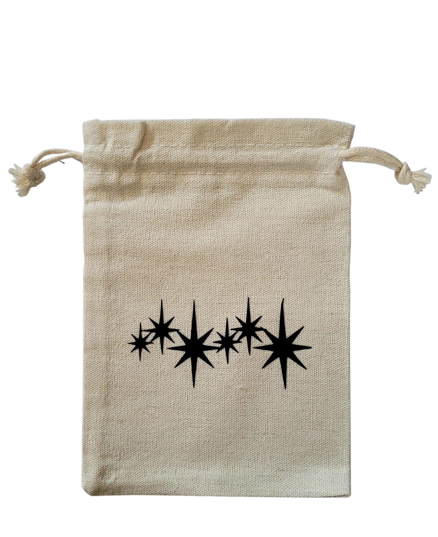 Pochon Ecru motif 6 Etoiles